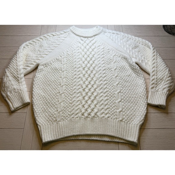 Forever 21 Sweaters - FOREVER 21 Women Ivory Chunky Cozy Cable Knit Pullover Rory Gilmore Sweater Sz L